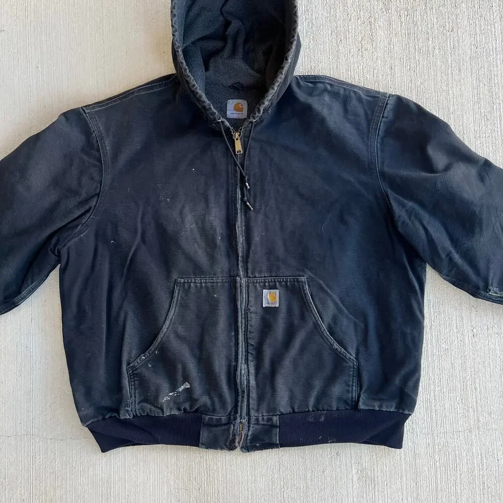 Carhartt black hooded work wear jacket